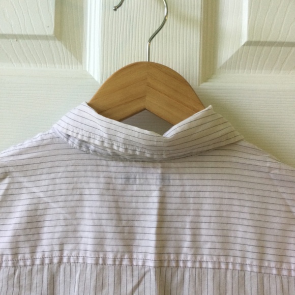 Banana Republic Blush Pink and Black Striped Button Down Dress Shirt - Picture 3 of 6